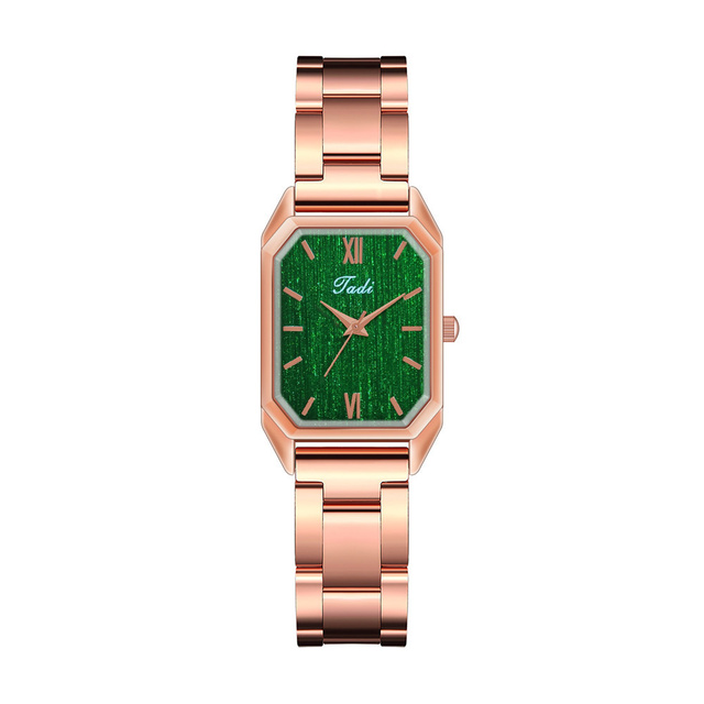Modny zegarek Roma zielony dla kobiet - Tadi Relogio Feminino z kwarcowym mechanizmem w kolorze różowo-złotym - Wianko - 24