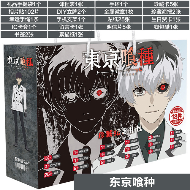 Figurka akcji Tokyo Ghoul Anime - torba kolekcja z zabawkami, kartką, plakatem, naklejkami, odznakami i zakładkami - idealny prezent dla miłośników Anime urodzinowych - Wianko - 3