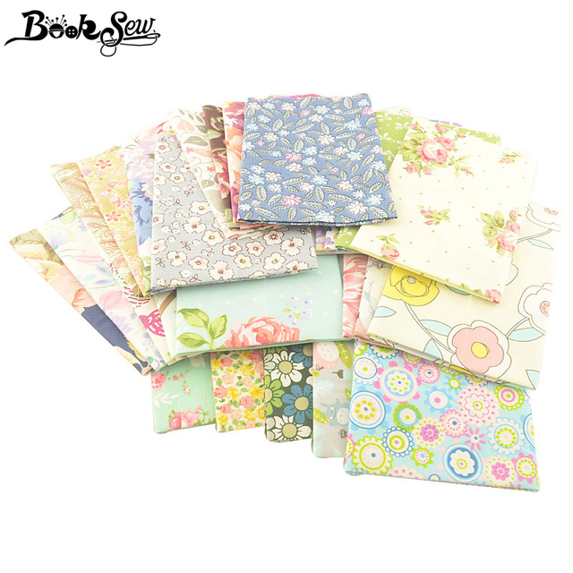 Kwiatowe Fat Quarters z bawełny 100% - 32x32 cm - tkanina do patchworku, szycia - DIY poduszki, kołdry - Wianko - 4