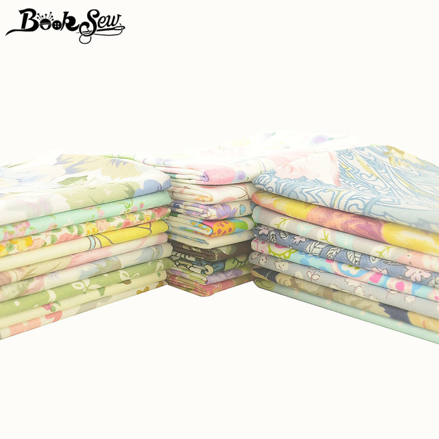 Kwiatowe Fat Quarters z bawełny 100% - 32x32 cm - tkanina do patchworku, szycia - DIY poduszki, kołdry - Wianko - 2