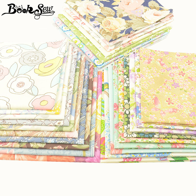 Kwiatowe Fat Quarters z bawełny 100% - 32x32 cm - tkanina do patchworku, szycia - DIY poduszki, kołdry - Wianko - 5