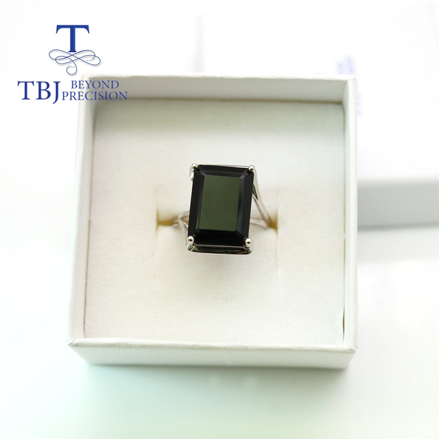 Pierścień z czarnym spinellem o nowoczesnym i klasycznym designie, duży kamień 12*16mm, srebro próby 925, wysoka jakość biżuterii - Wianko - 9