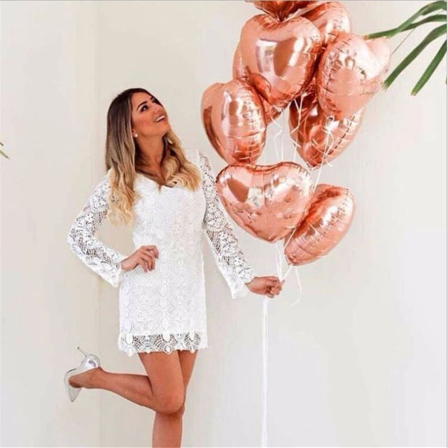 10 różowych balonów foliowych w kształcie serca, 18 cali, na hel lub powietrze, idealne na romantyczne urodziny, ślub, walentynki czy przyjęcie zaręczynowe - Wianko - 2