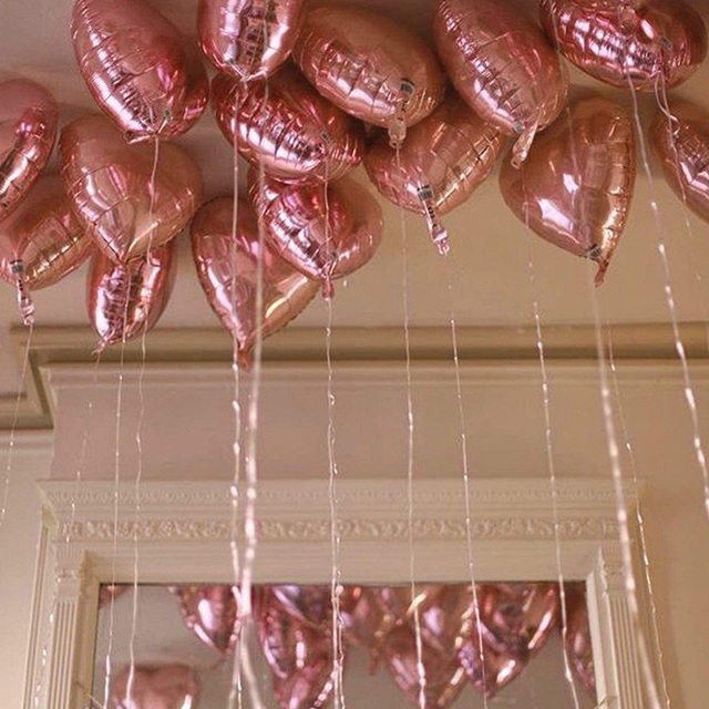 10 różowych balonów foliowych w kształcie serca, 18 cali, na hel lub powietrze, idealne na romantyczne urodziny, ślub, walentynki czy przyjęcie zaręczynowe - Wianko - 7