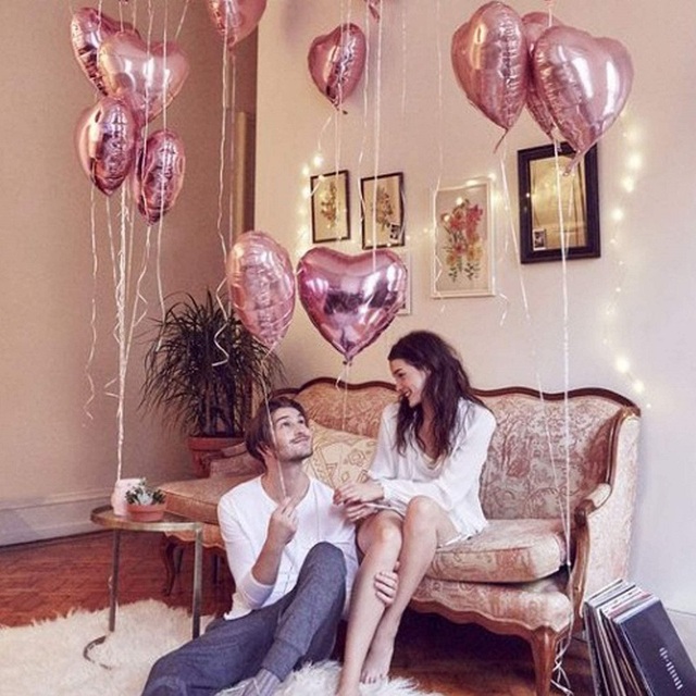 10 różowych balonów foliowych w kształcie serca, 18 cali, na hel lub powietrze, idealne na romantyczne urodziny, ślub, walentynki czy przyjęcie zaręczynowe - Wianko - 6