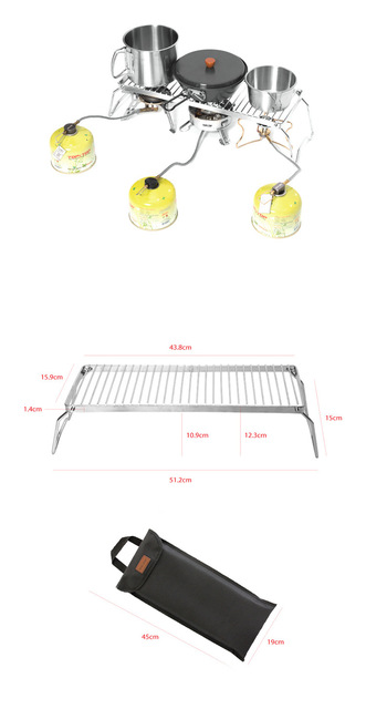 Składany stojak na przybory kuchenne do grilla piknikowego z uchwytem wykonany ze stali nierdzewnej - Wianko - 7