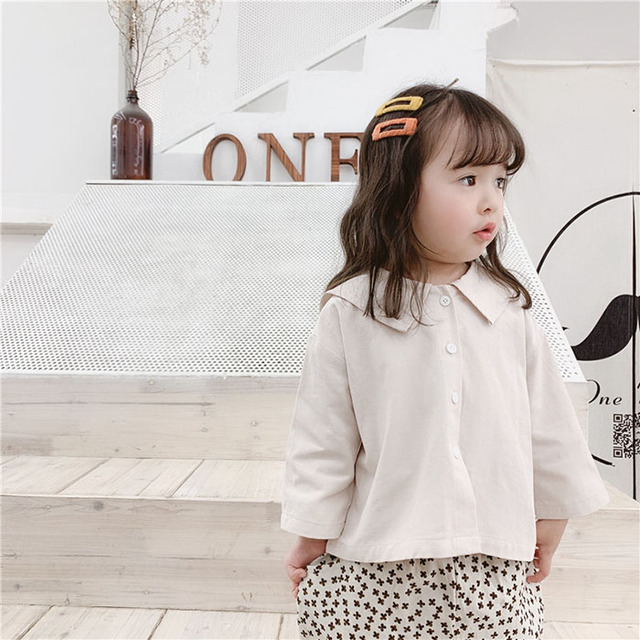 Koszulka Girls Koreańska dla dziewczynki, haftowana, z kołnierzykiem, 1-5 lat - Wianko - 3