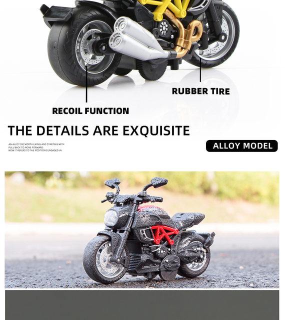 Model Ducati w skali 1:18 - uroczy symulacyjny motocykl zabawkowy dla dzieci, doskonały prezent urodzinowy - Wianko - 5