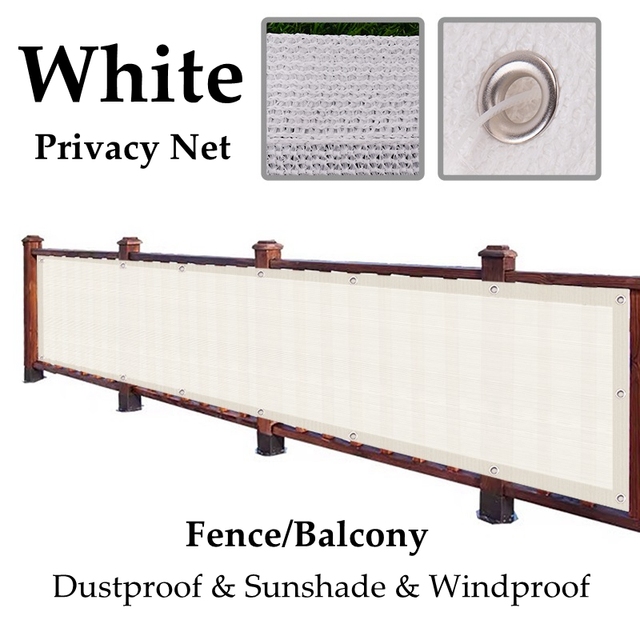 Balkonowe ogrodzenie HDPE Białe - ochrona prywatności, przeciwsłoneczna, przeciwwietrzna - Wianko - 3