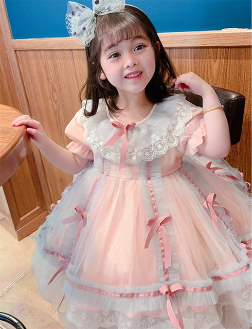 Różowa Tutu Sukienka dla Dzieci w Stylu Lolity - Kostium na Urodziny, Wielkanoc, Ślub w Stylu Vintage - Wianko - 7