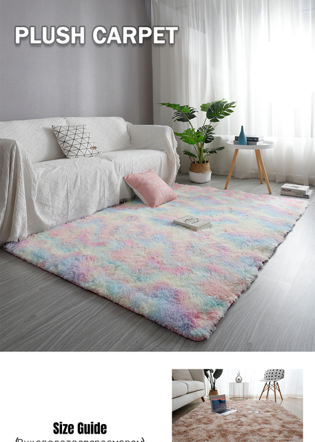 Puszysty dywan gruby aksamitny - idealny do salonu, sypialni dziecięcej oraz podstawek pod sofy i stoły - Wianko - 1