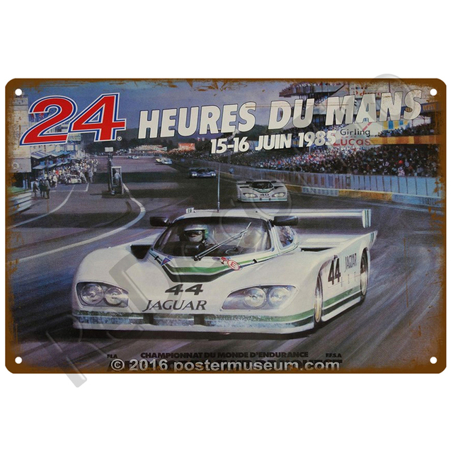 Retro dekoracyjna płyta z metalu 24 Lemans samochód - stylowa artystyczna wystrój ściany w stylu Vintage - Wianko - 24