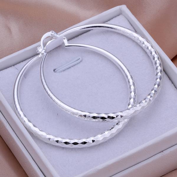 Duży kołczyk dla kobiet 925 Sterling Silver o średnicy 5 cm, piękny dodatek do sukni ślubnej - Wianko - 1