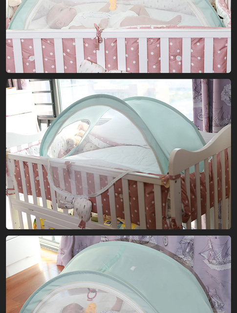 Przenośne łóżeczko dziecięce IMBABY Baby Nest z moskitierą, wykonane z oddychającej bawełny - prezenty świąteczne 0-6m - Wianko - 17