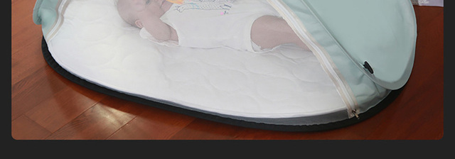 Przenośne łóżeczko dziecięce IMBABY Baby Nest z moskitierą, wykonane z oddychającej bawełny - prezenty świąteczne 0-6m - Wianko - 18