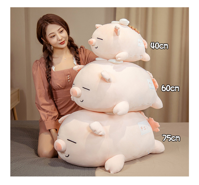 Puszysta pluszowa poduszka w kształcie różowego anioła świnki dla dzieci - zabawka towarzysząca do snu, idealna dla dziewczynek - Wianko - 3