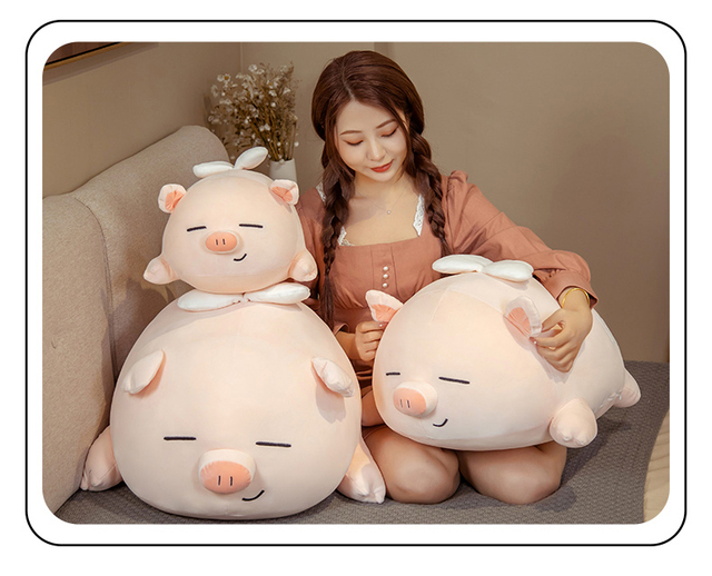 Puszysta pluszowa poduszka w kształcie różowego anioła świnki dla dzieci - zabawka towarzysząca do snu, idealna dla dziewczynek - Wianko - 11