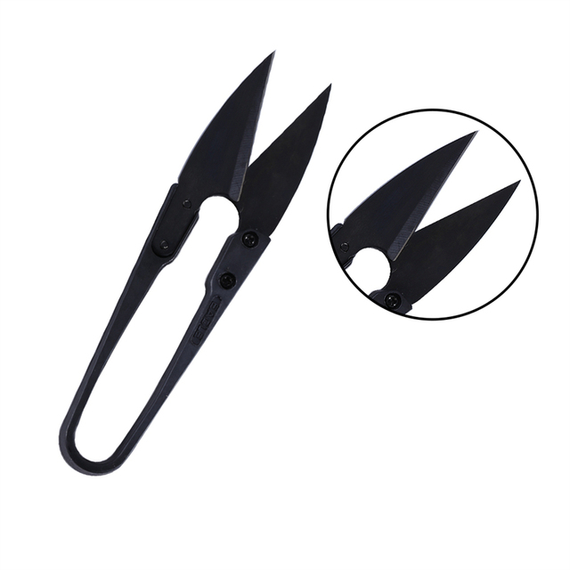 Nożyczki krawieckie U-kształt czarne do przycinania i zdobienia, narzędzia ręczne do szycia - Wianko - 2
