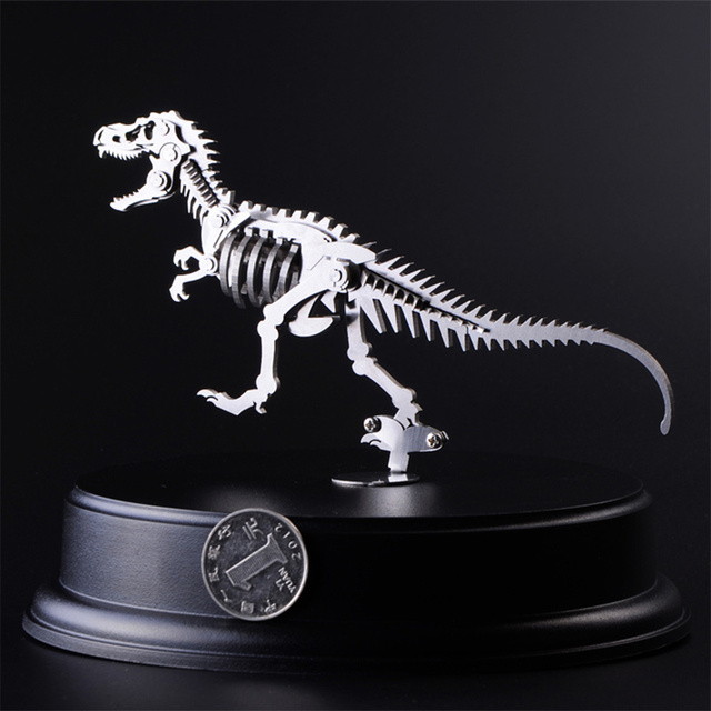 Dinozaur Puzzle 3D Metalowy model Tyranozaura DIY z odpinaną stalową konstrukcją - Wianko - 9