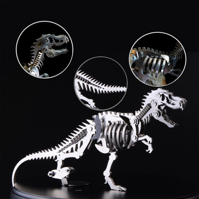 Dinozaur Puzzle 3D Metalowy model Tyranozaura DIY z odpinaną stalową konstrukcją - Wianko - 10