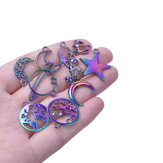 Wisiorek do biżuterii Pentagram Moon Charms - Kamienie Celebrytki Handmade Craft - Wianko - 1