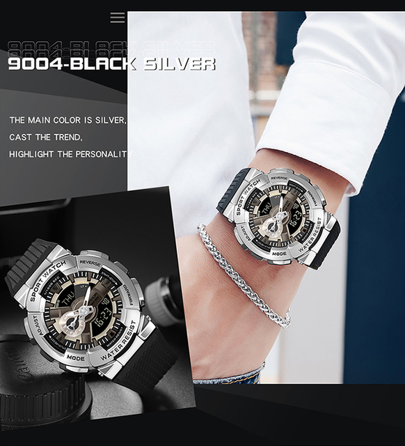 Męski zegarek cyfrowy BASID G Style, wodoodporny, luksusowa marka, modny elektroniczny zegar dla mężczyzn - Wianko - 21