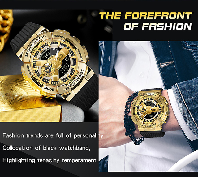 Męski zegarek cyfrowy BASID G Style, wodoodporny, luksusowa marka, modny elektroniczny zegar dla mężczyzn - Wianko - 19