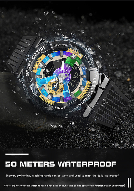 Męski zegarek cyfrowy BASID G Style, wodoodporny, luksusowa marka, modny elektroniczny zegar dla mężczyzn - Wianko - 12