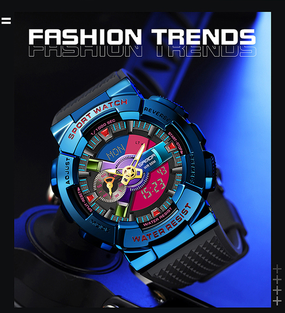 Męski zegarek cyfrowy BASID G Style, wodoodporny, luksusowa marka, modny elektroniczny zegar dla mężczyzn - Wianko - 4