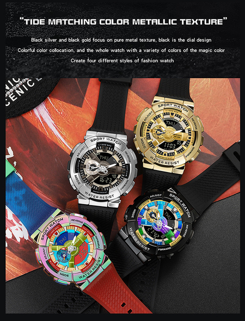 Męski zegarek cyfrowy BASID G Style, wodoodporny, luksusowa marka, modny elektroniczny zegar dla mężczyzn - Wianko - 15