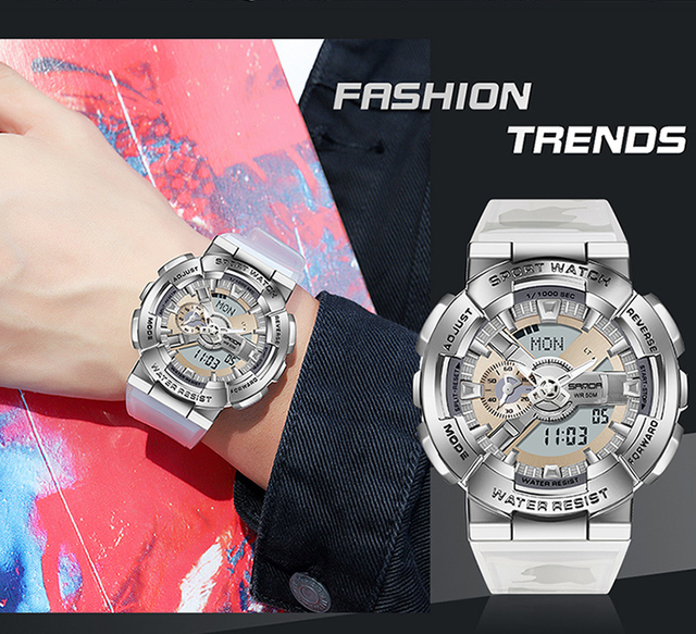 Męski zegarek cyfrowy BASID G Style, wodoodporny, luksusowa marka, modny elektroniczny zegar dla mężczyzn - Wianko - 6