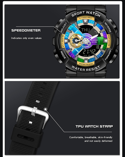 Męski zegarek cyfrowy BASID G Style, wodoodporny, luksusowa marka, modny elektroniczny zegar dla mężczyzn - Wianko - 23