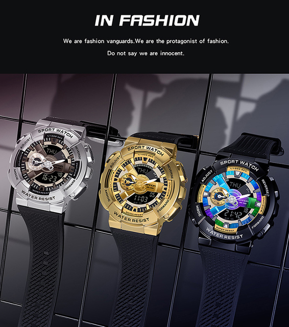Męski zegarek cyfrowy BASID G Style, wodoodporny, luksusowa marka, modny elektroniczny zegar dla mężczyzn - Wianko - 5