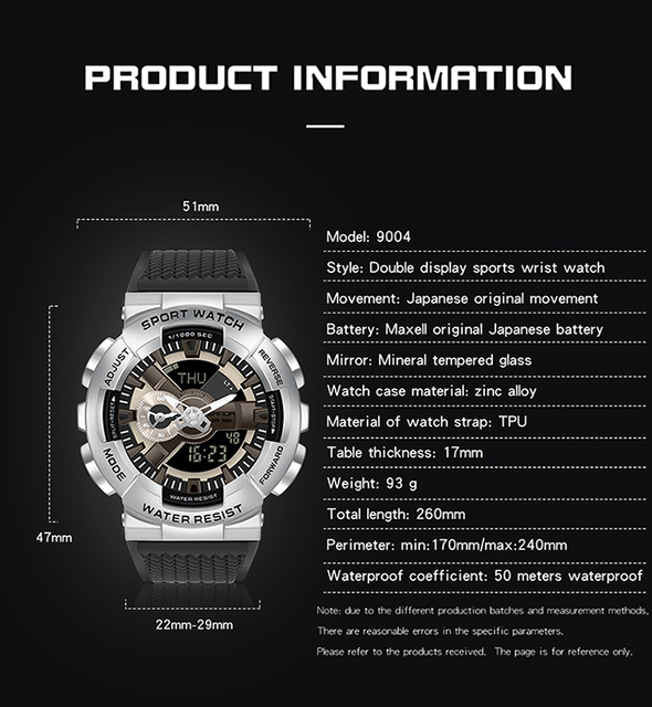 Męski zegarek cyfrowy BASID G Style, wodoodporny, luksusowa marka, modny elektroniczny zegar dla mężczyzn - Wianko - 10