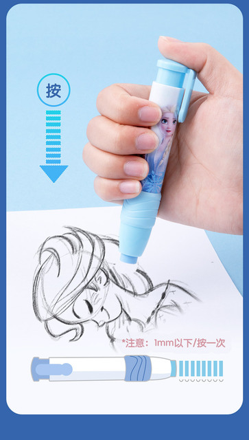 Gumka do ścierania Disney Push-type student Frozen Elsa - kreatywna, 2 paczki po 4 gumki z motywami z kreskówek - Wianko - 4