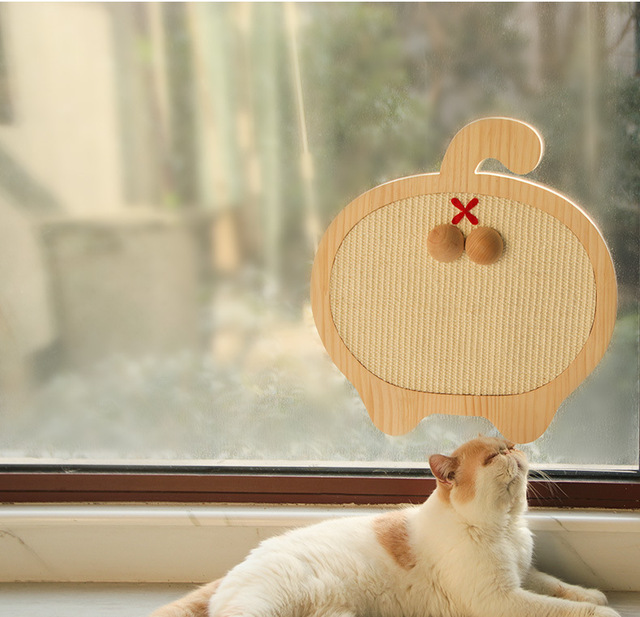 Płyta sizalowa do drapania dla kota - przymocowana do szklanej zabawki z pawią aktywnością - Wianko - 11