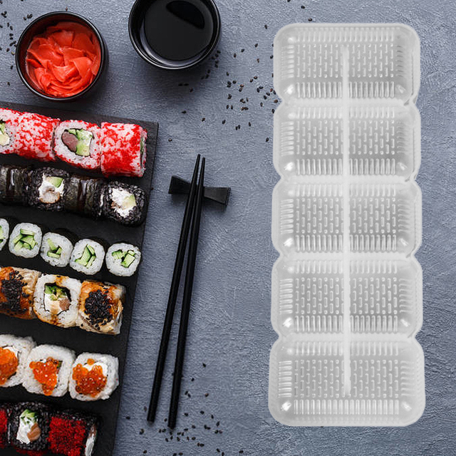 Forma do sushi 5 rolek z plastiku odpowiedniego do kontaktu z żywnością, do samodzielnego tworzenia nigiri i kul ryżowych, nieprzywierająca, narzędzie kuchenne do bento sushi - Wianko - 5