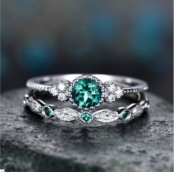 Pierścień z zielonym kamieniem jadeitu, srebro 925 - Wianko - 5