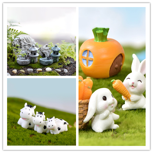 Miniaturka krajobrazowa: kreatywne żywiczne figurki bydlęce, sówki i króliczki do ogrodu i Terrarium - Wianko - 1