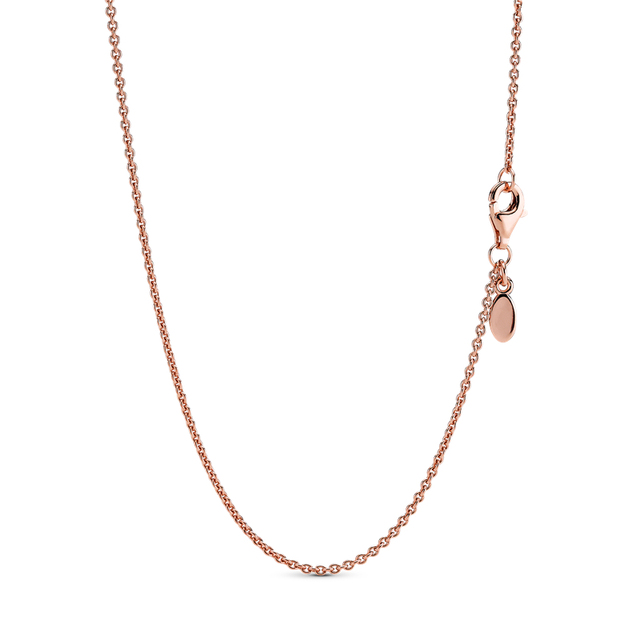 Naszyjnik łańcuszkowy z klasycznym żelaznym łańcuchem - różowe złoto - 925 Sterling Silver - biżuteria - prezent - Wianko - 6