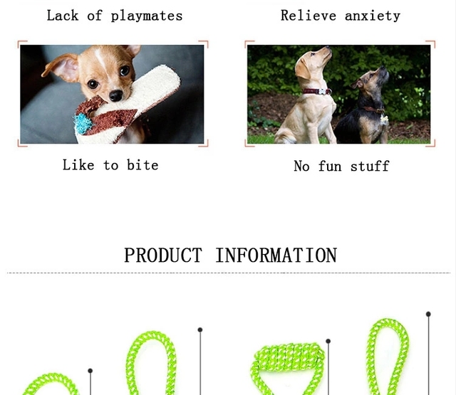 Interaktywna linia bawełniana dla dużych psów - zabawka do gryzienia i czyszczenia zębów - dla szczeniąt i małych psów - Wianko - 3