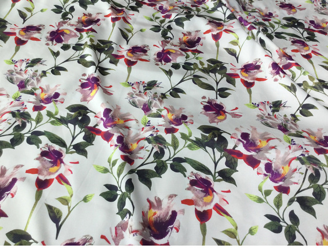 Letnia piżama sukienka z tkaniny satynowej o szerokości 145cm do DIY (materiał na metry) - 100% poliester, druk cyfrowy - Wianko - 5