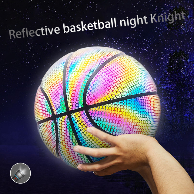 Koszykarska piłka holograficzna odblaskowa PU, odporna na zużycie, nocne granie na ulicy, świecąca - Wianko - 10
