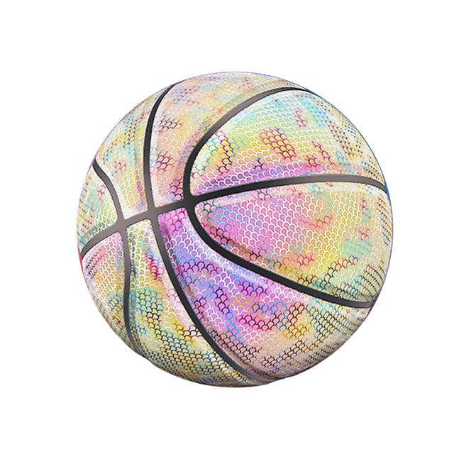 Koszykarska piłka holograficzna odblaskowa PU, odporna na zużycie, nocne granie na ulicy, świecąca - Wianko - 16