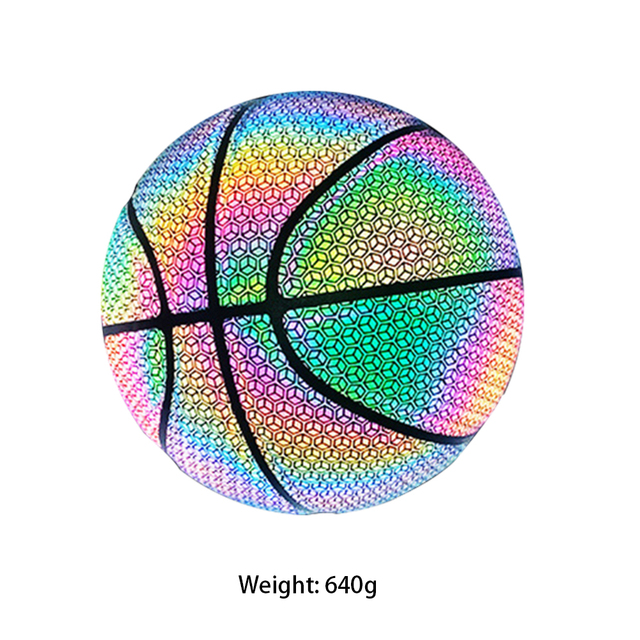 Koszykarska piłka holograficzna odblaskowa PU, odporna na zużycie, nocne granie na ulicy, świecąca - Wianko - 17