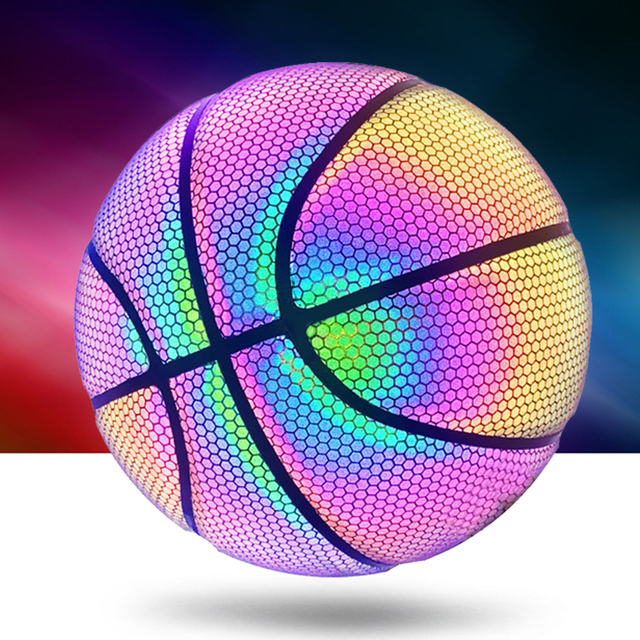 Koszykarska piłka holograficzna odblaskowa PU, odporna na zużycie, nocne granie na ulicy, świecąca - Wianko - 14