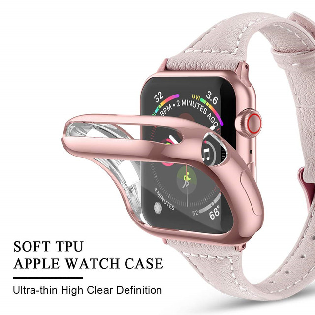 Ochraniacz ekranu TPU do Apple Watch 45mm/41mm/44mm/40mm seria 7 SE 6 5 4 3 - pełna ochrona zderzaka - Wianko - 4