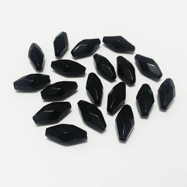 Akrylowe czarne luźne koraliki frędzle do biżuterii - naszyjnik, kolczyki, bransoletka - Wianko - 1