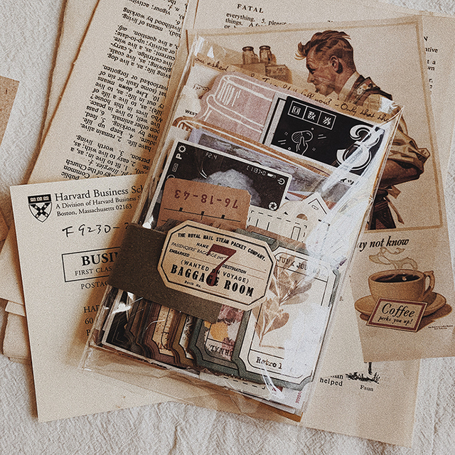 Naklejki samoprzylepne Vintage Travel Ticket - 190 szt. - dekoracyjne terminarze, etykiety, albumy fotograficzne, scrapbooking DIY, biuro - Wianko - 9