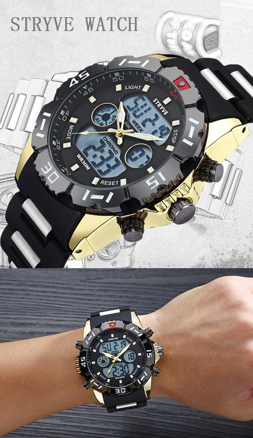 Sportowy męski zegarek cyfrowy z funkcją chronografu i wodoodpornym wykończeniem - Wianko - 1
